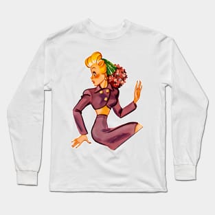 blonde girl in profile Long Sleeve T-Shirt